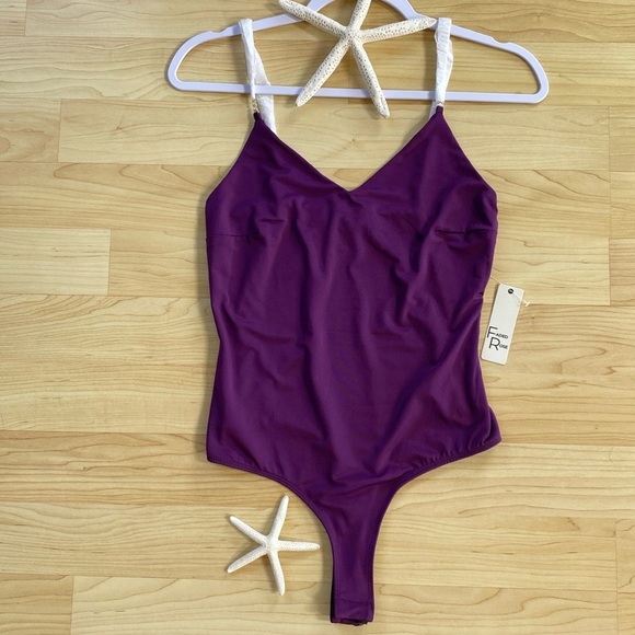 Faded Rose Bodysuit Rhinestone Strap - Picture 1 of 5